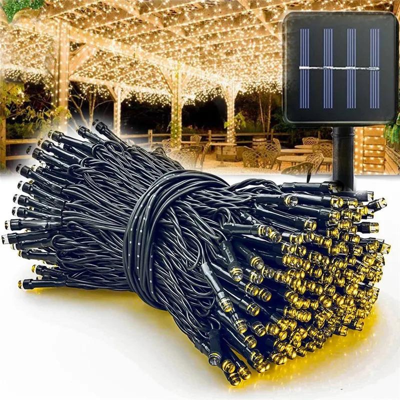 5/7/12/22M LED Solar String Lights Garden Light Street Lamp Outdoor Christmas Lights Patio Holiday Party Decoration